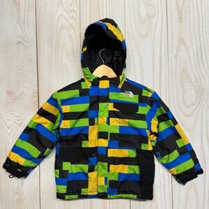 The North Face Kids XS (6) Insulated Hooded Snowboard Ski Jacket Geometric Block